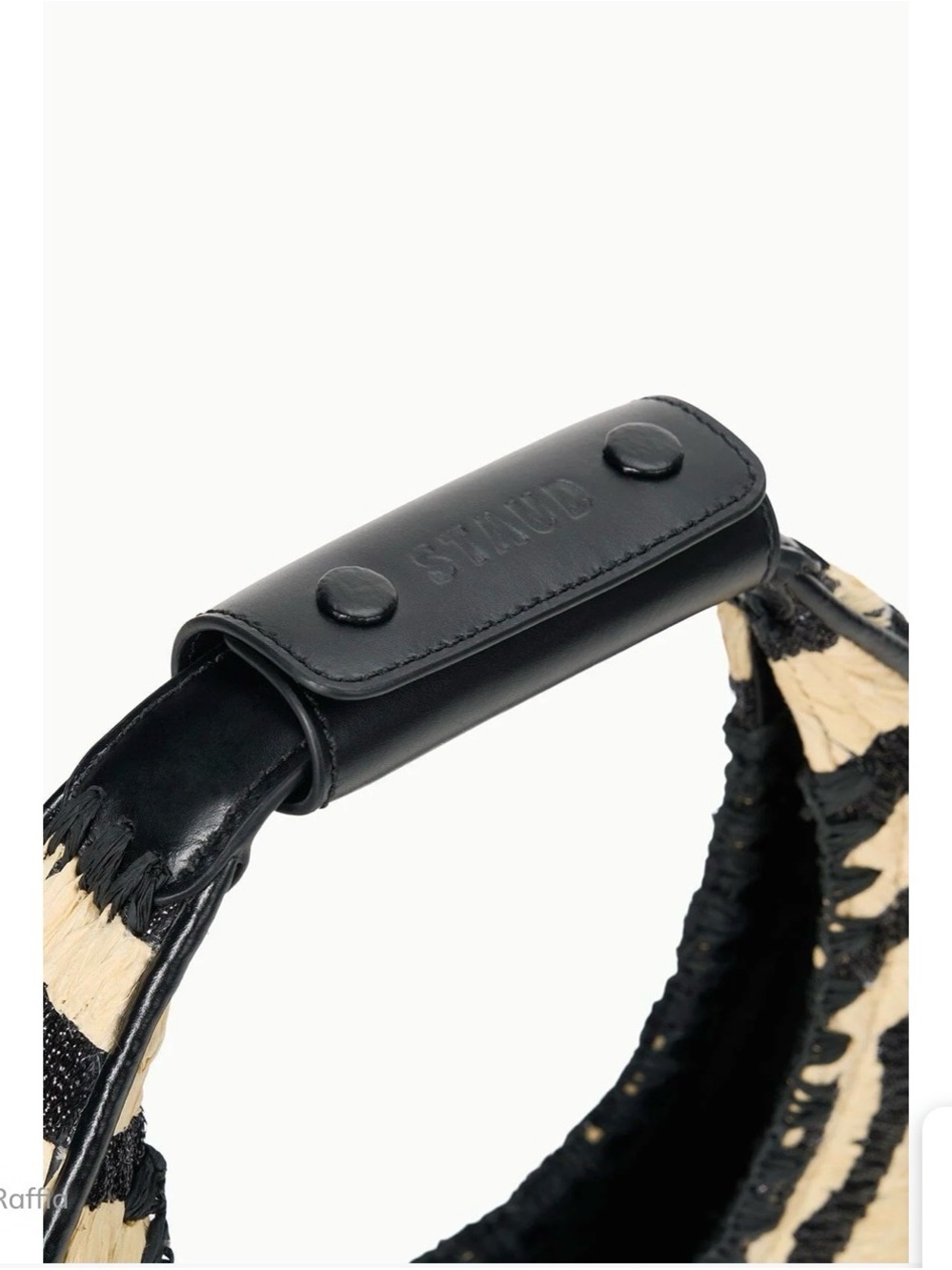 STAUD Zebra Raffia Moon Bag - Picture 4 of 5